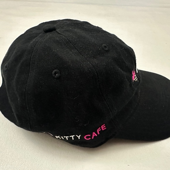 New Hello Kitty Cafe Logo Black Graphic Baseball Cap Hat One Size - Picture 3 of 8